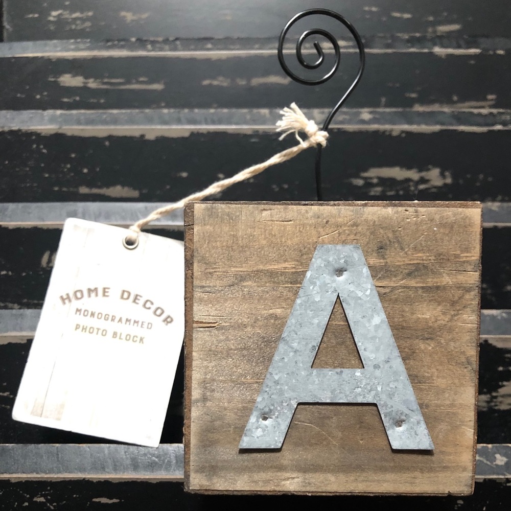 HOME DECOR Monogrammed “A” Photo Block